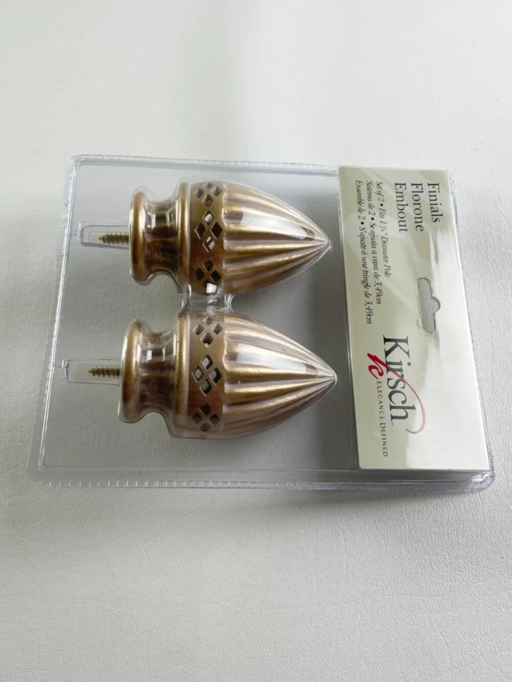 Kirsch Soft Gold Tulip Finials for 1 3/8